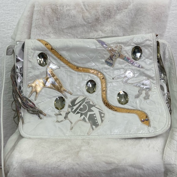 Bags by Jane vintage leather animal print satchel, computer,overnight bag - Picture 1 of 13
